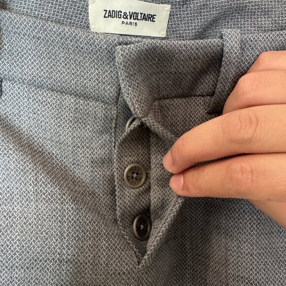 Zadig & Voltaire grey cropped wool posh trouser pants size 36 - Picture 3 of 9